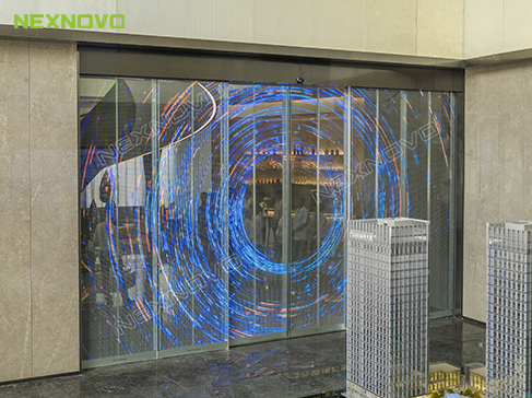 深圳坪山益田科技中心透明LED移動(dòng)門項(xiàng)目