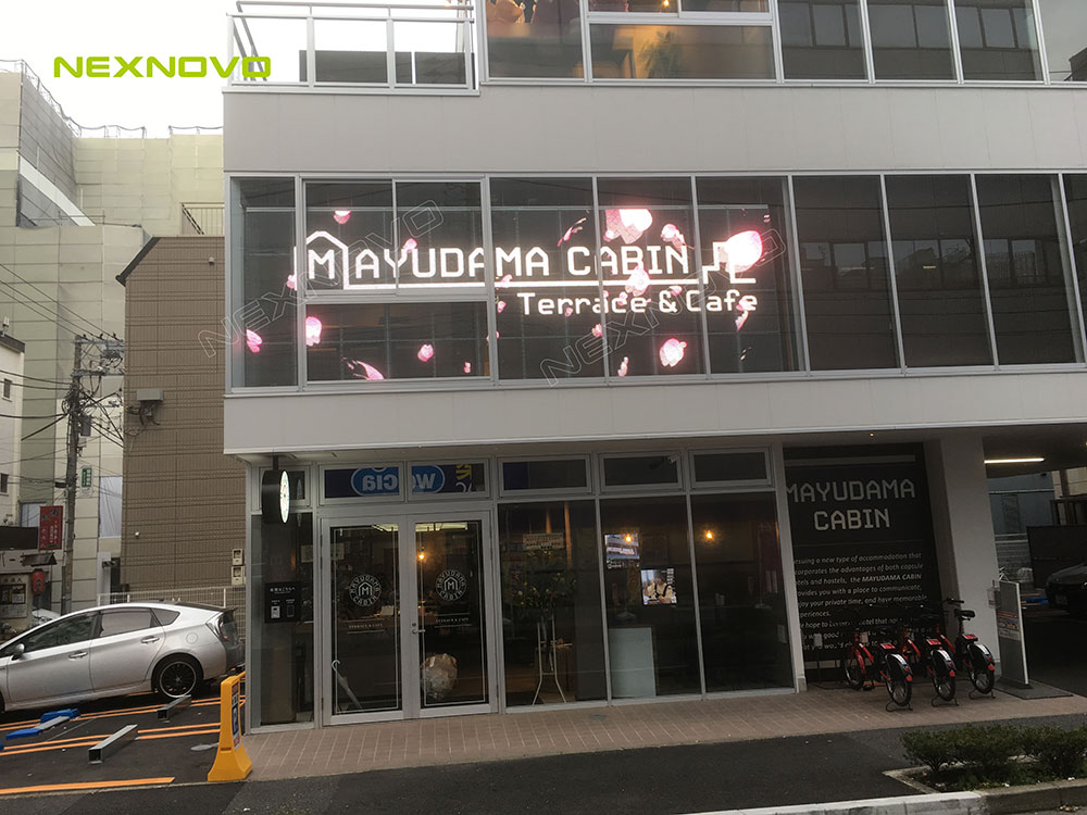 日本Mayudama Cabin 酒店玻璃LED顯示屏項目(圖5)